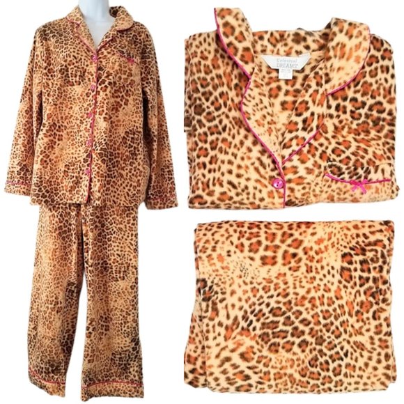 CELESTIAL DREAMS Leopard Print 2-PC Pajama Top & Pants Set - Picture 1 of 7